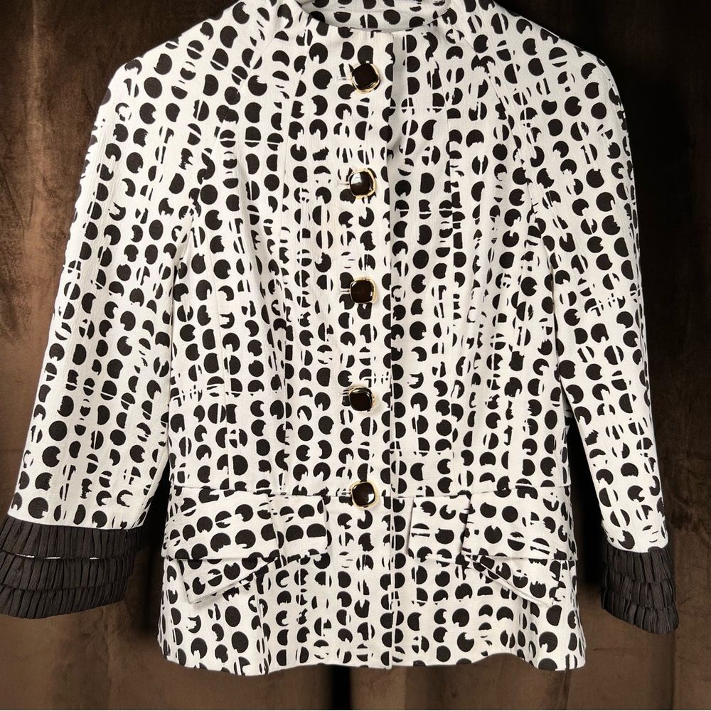 ETCETERA blazer ▪️ EUC ▪️ ivory & brown ▪️ size 4